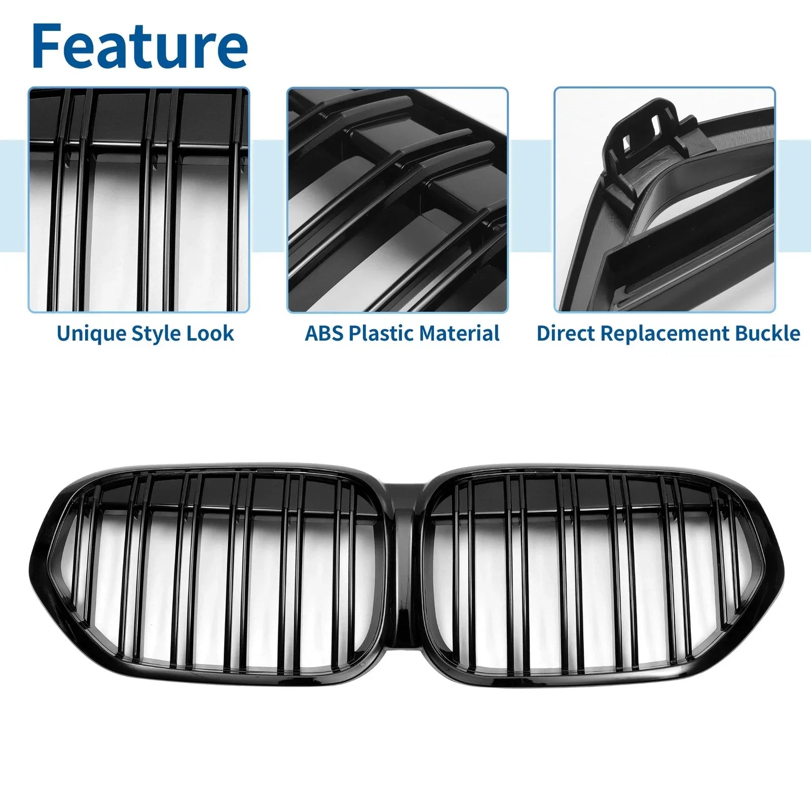 Front Upper Bumper Grille for BMW X1 F48 After 2016 Facelift