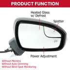 Power Mirror Set for Ford Fusion S SE (2013–2016) LH RH Heated Paintable