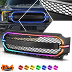 Badgeless Honeycomb Mesh Front Bumper Grille for Ford F-150 (2021–2023) w/RGB LED DRL