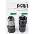 Carbon Steel Socket Adapter for Impact Wrench 1/2 to 1/4 Hex Conversion