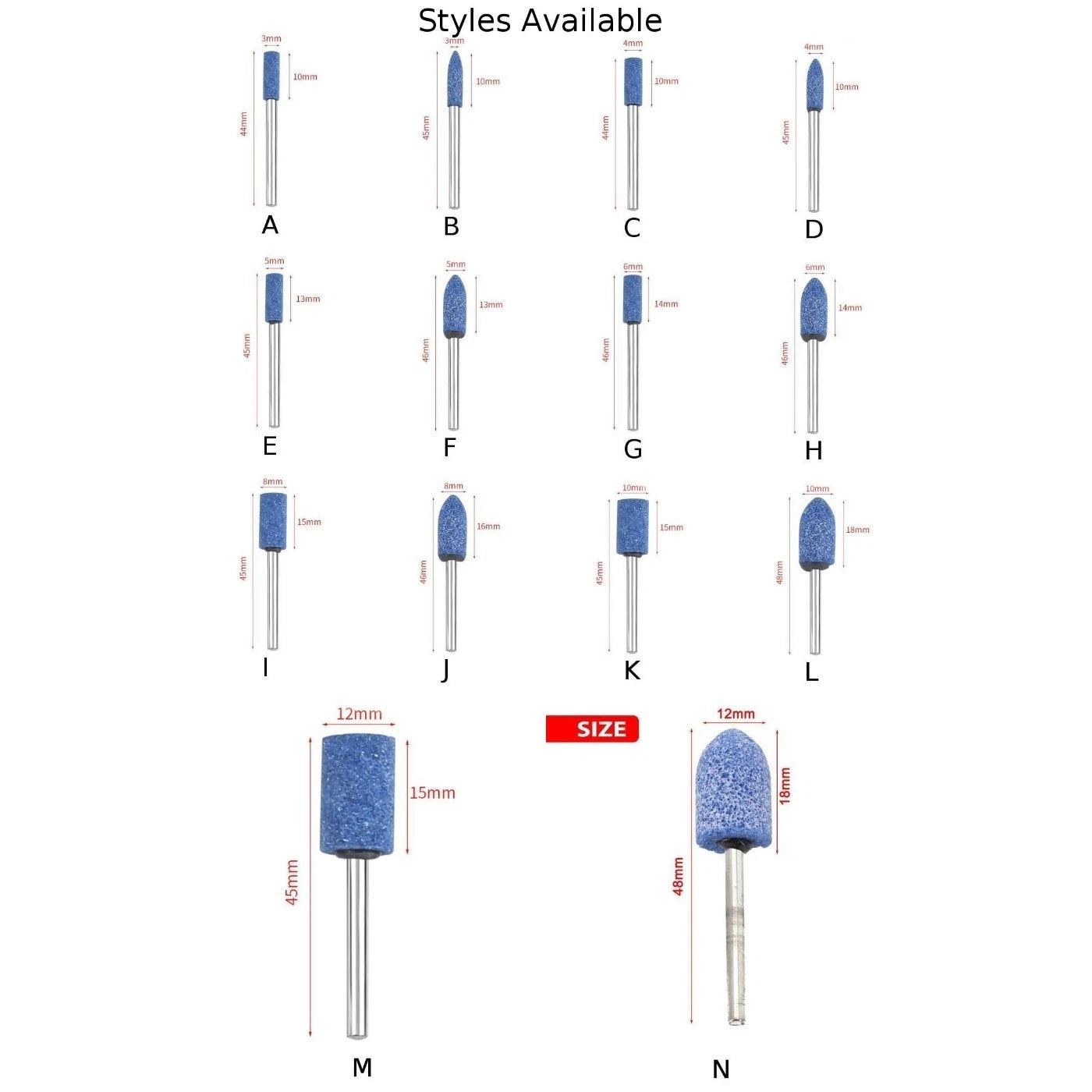 10pcs Polishing Head Wheel for Rotary Power Tool (3mm Shank)