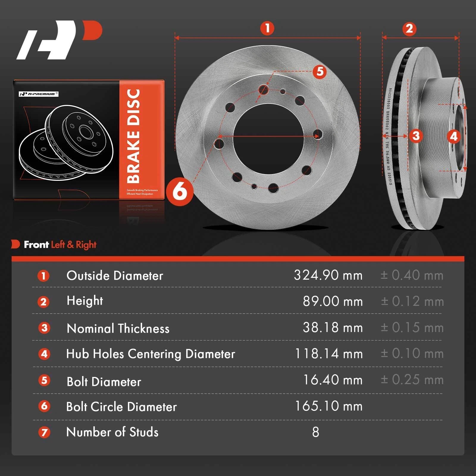 Front Disc Brake Rotors for Chevy Silverado 3500, GMC Sierra 3500 (2001–2006)