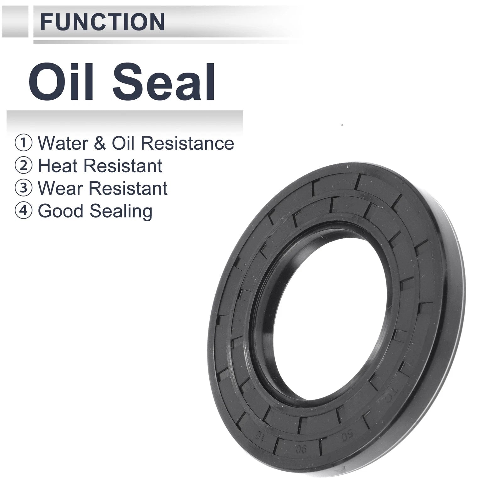 Set of 5 Oil Seal Ring 50x90x10mm for Rotary Shaft (Nitrile Rubber)