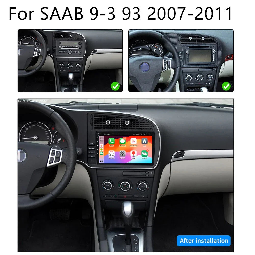9" Android 13 Stereo Radio GPS Navi for SAAB 9-3 (2007-2011) 4+32GB WiFi Mirror Link
