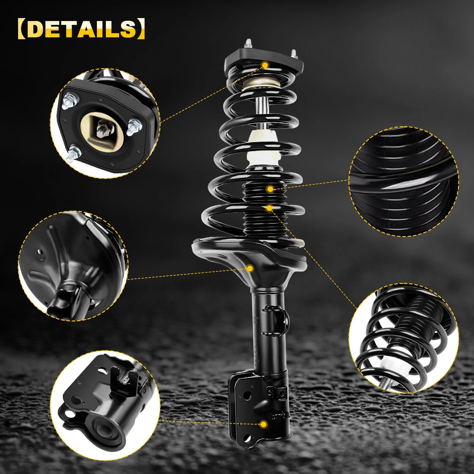 Set of 2 Rear Complete Strut Shocks for Kia Sportage, Hyundai Tucson