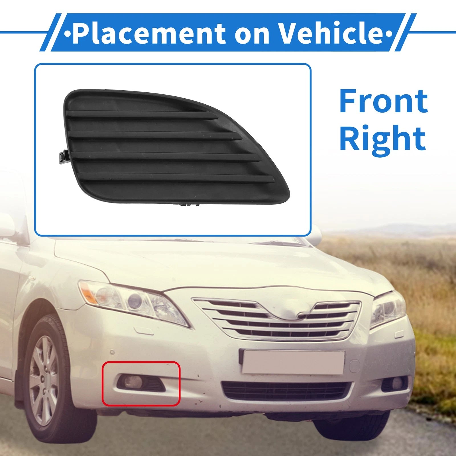 Front Right Fog Light Cover No. 5212706140 for Toyota Camry (2010–2011)