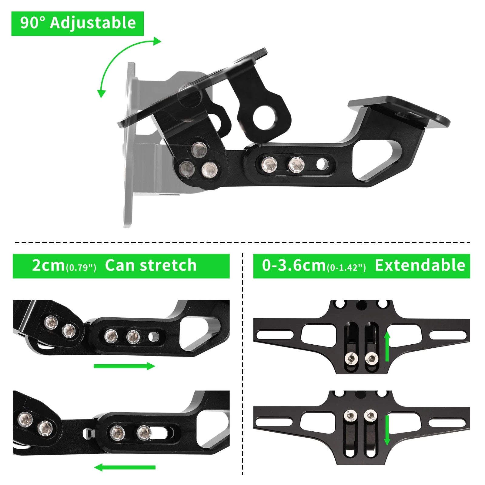 Universal Motorcycle Fender License Plate for Yamaha YZF-R1 R3 R6 R7 (2015–2023)