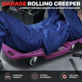 48" x 23.5" Purple Ergonomic HDPE Automotive Creeper for Mechanics
