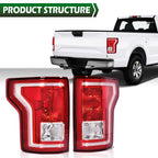 Tail Lights for Ford F-150 (2015–2017) Rear Lamps Left & Right