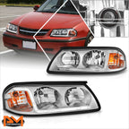 LED DRL Chrome Housing Headlight Replacement for Chevy Impala (2000–2005)