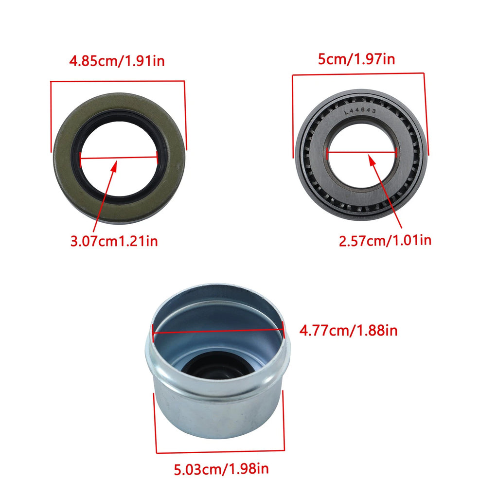 Set of 2 Trailer Bearing Kits for 2000-2200 lbs Trailers (1")