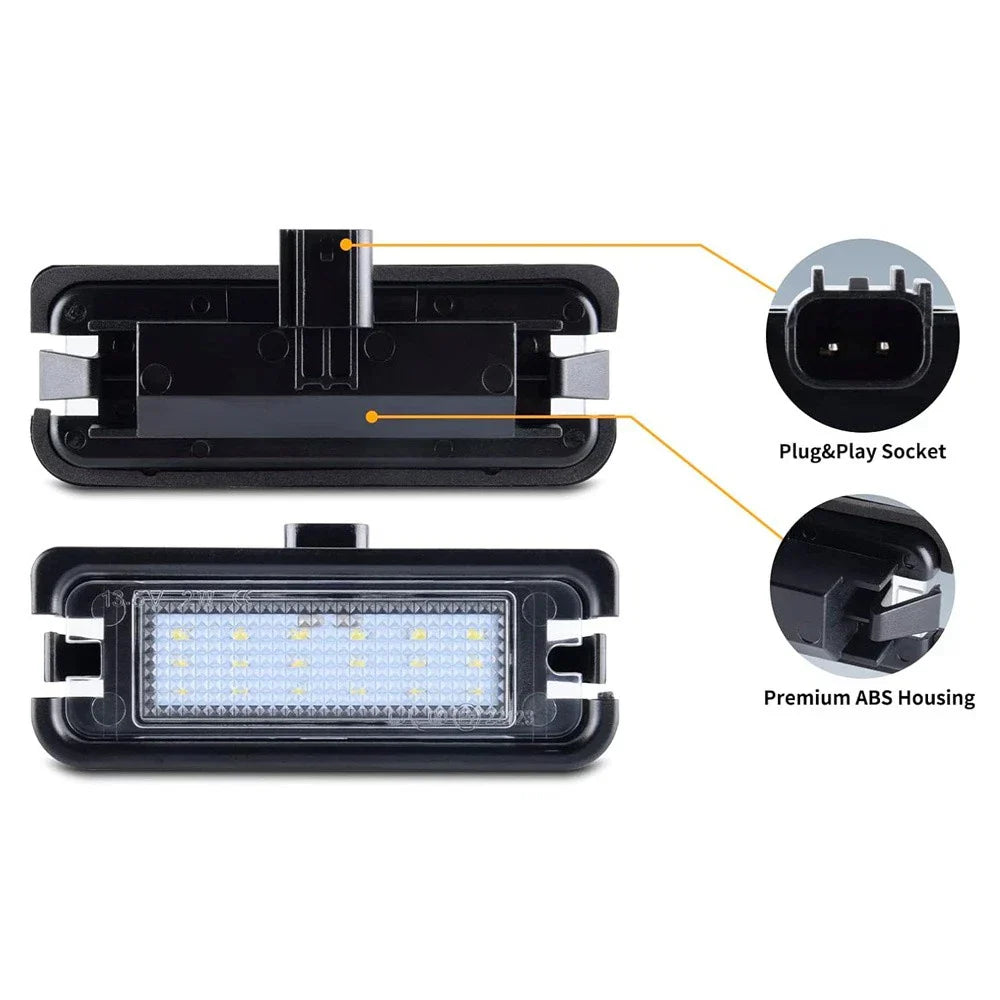 White Bright License Plate Light Housing for Ford Mustang (2015-2021)