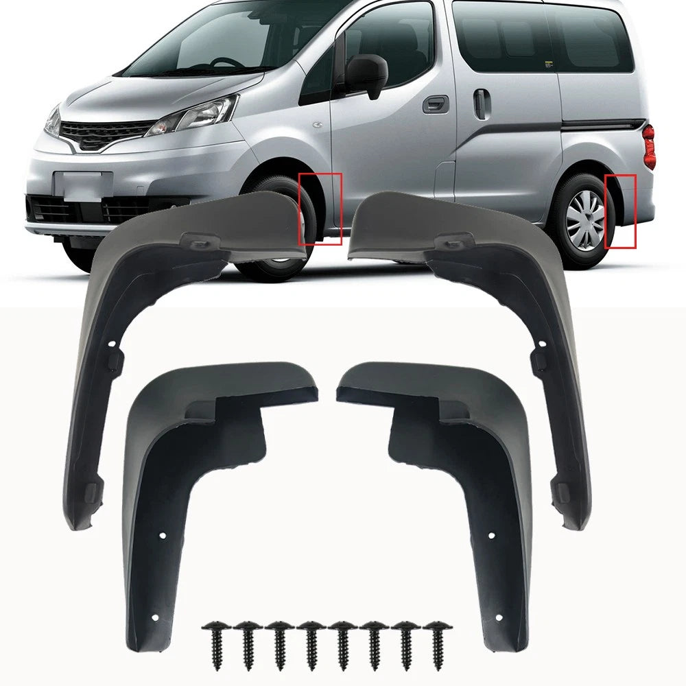 Set of 4 Mud Flaps for Nissan NV200 Vanette Evalia (2010–2019)