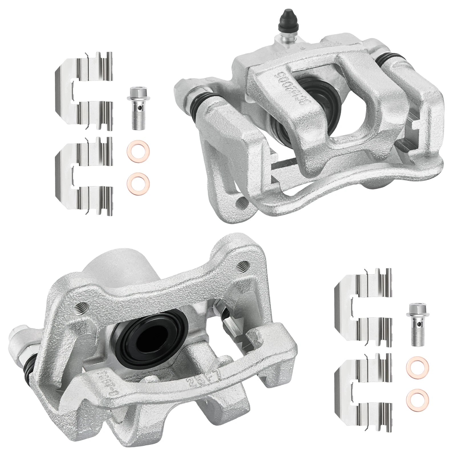 Rear Brake Calipers w/Brackets Pair for Hyundai Sonata (2011–2015)