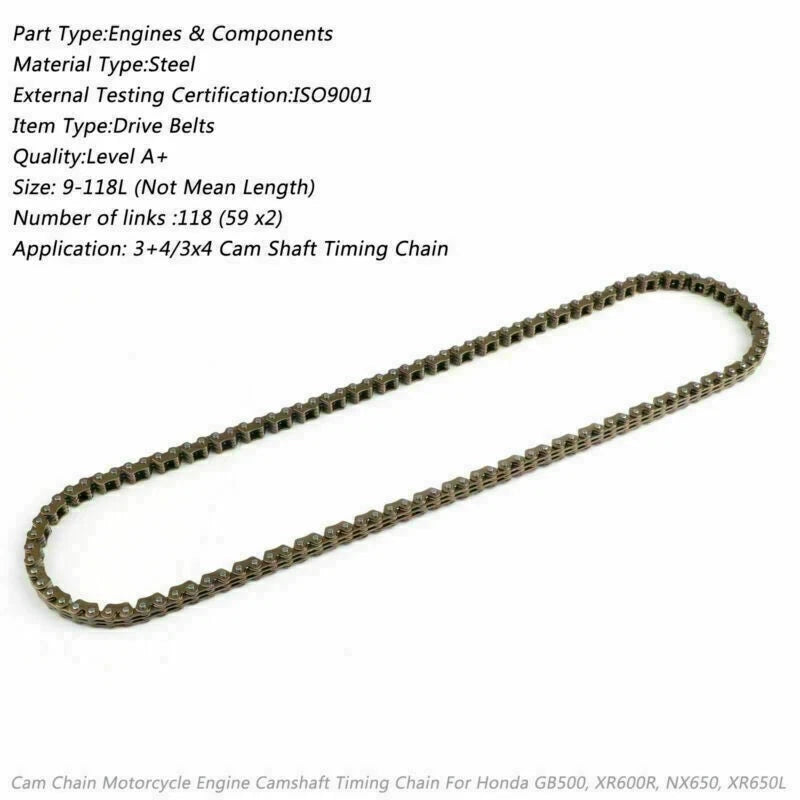 Cam Chain 118L for Yamaha YFZ450 (2003–2009, 2011–2012) Honda VT750 S (2010–2013)