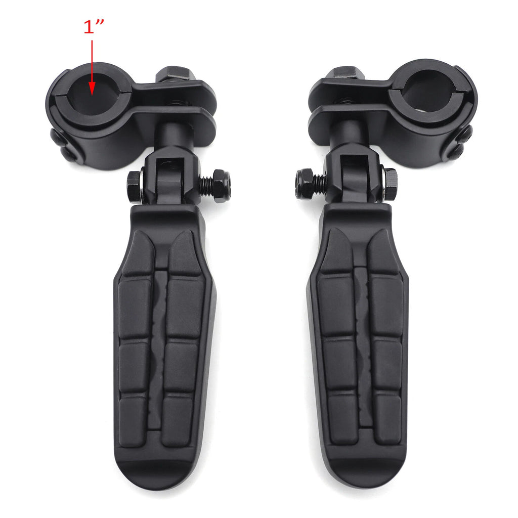 1" Black Saddle Clamp Foot Pegs for Harley Sportster 883 XL1200 1340 (1986–2023)