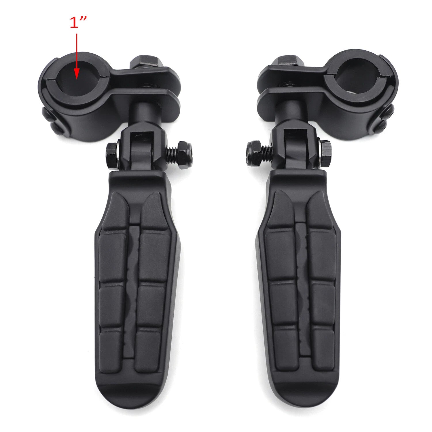 1" Black Saddle Clamp Foot Pegs for Harley Sportster 883 XL1200 1340 (1986–2023)