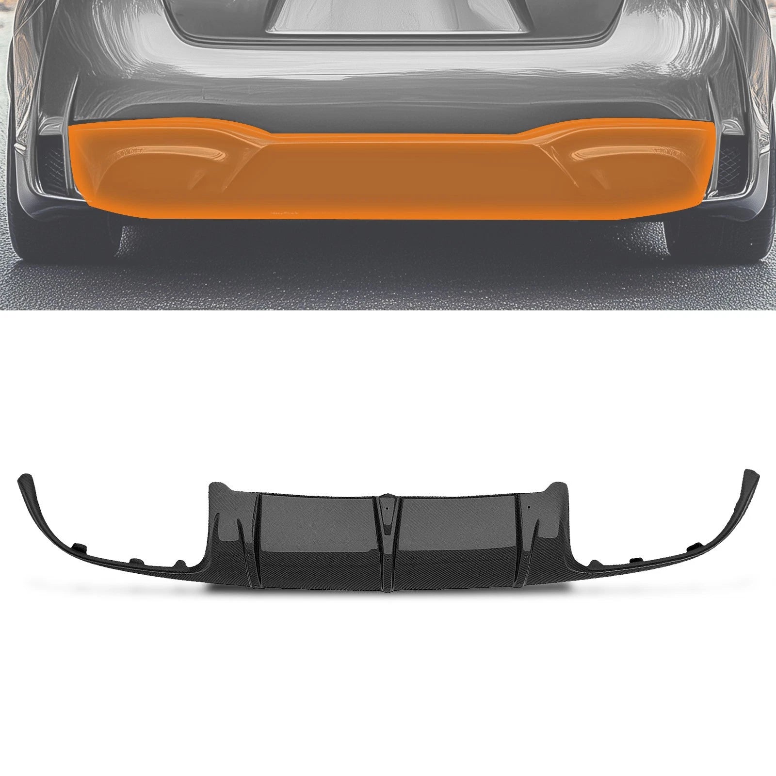 Rear Bumper Diffuser Lip for Mercedes-Benz W204 C63 AMG (2008–2011) Carbon Fiber