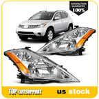 Pair Headlight Assembly for Nissan Murano (2003–2007) Chrome Housing