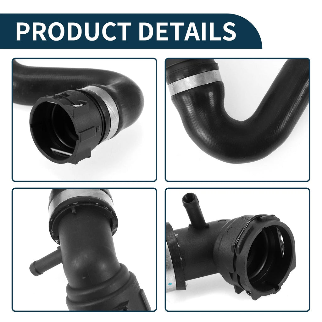 Radiator Hose Water Pipe for Volkswagen Touareg 3.0L (2011–2015) Rubber Black