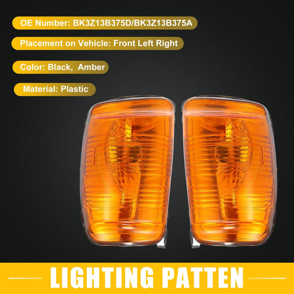 Pair Front Side Mirror LED Turn Signal Light No.BK3Z13B375D for Ford Transit (2014–2023)
