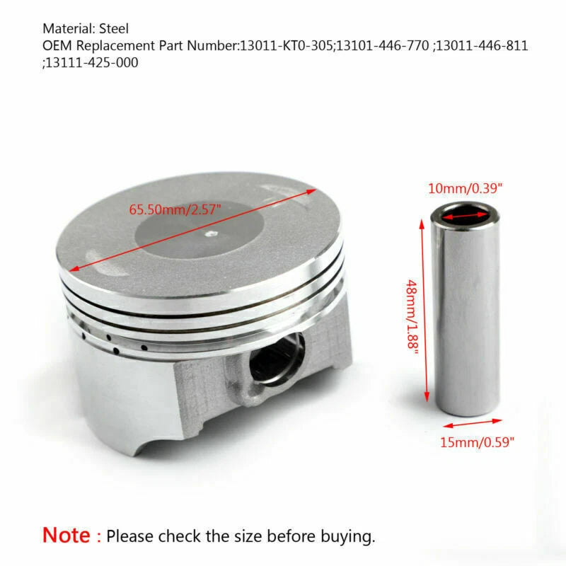 Piston Ring Pin Kit for Honda XL200 XR200R XR200 (1980–2002) STD 65.50mm