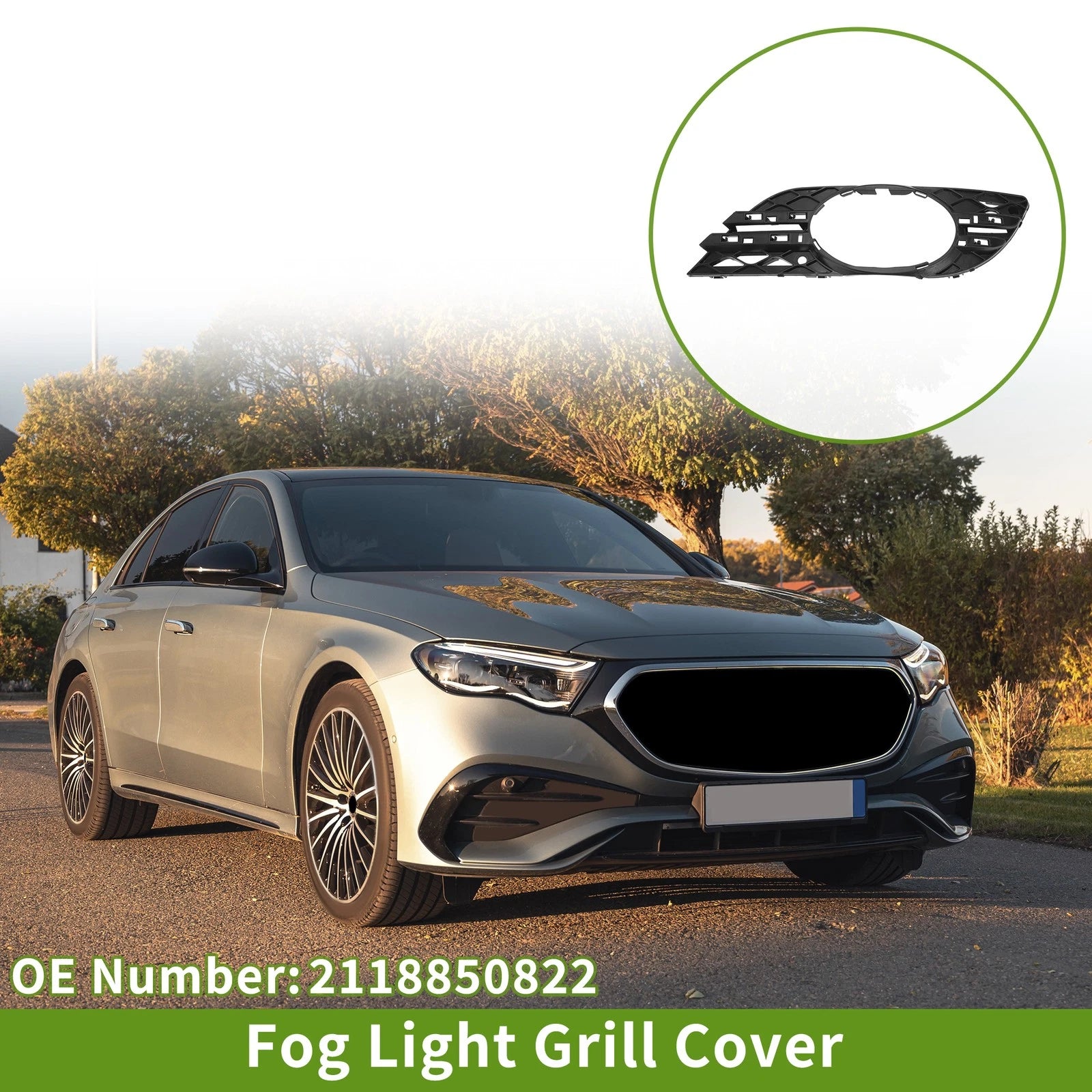 1 Pc Front Right Fog Light Grill for Mercedes Benz E-Class (2003–2009) No. 2118850822 Black