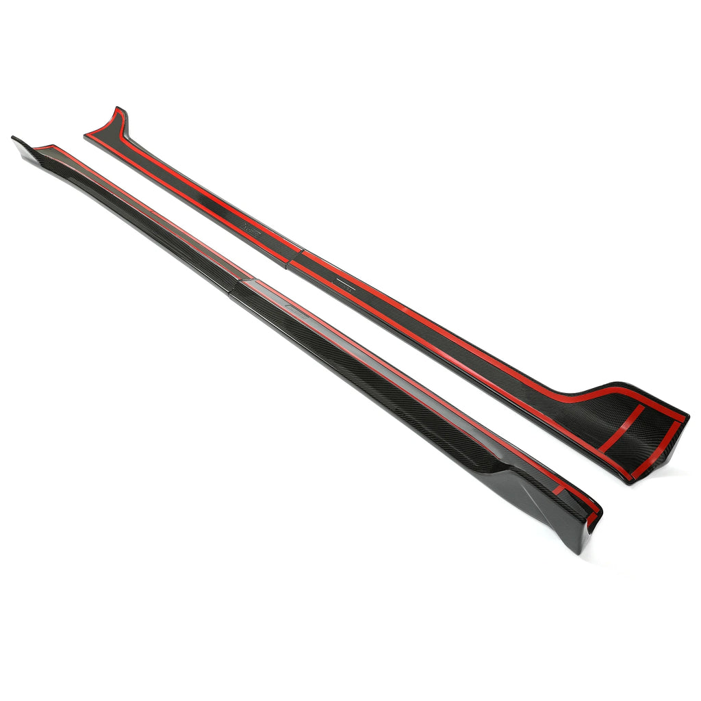 Set of 2 Side Skirts Rocker Panels for Tesla Model 3 (2017–2023) Carbon Fiber