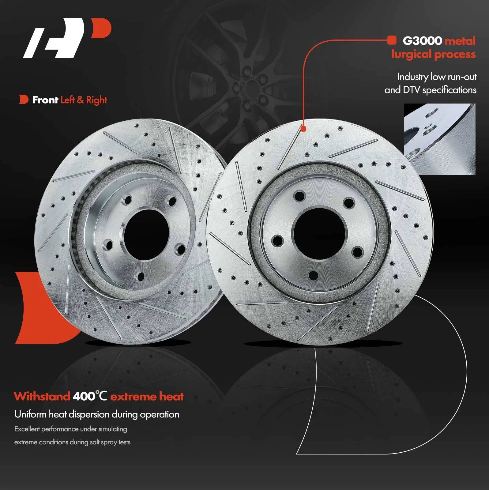 Front Drilled Brake Rotors for Chevrolet Equinox (2005–2006)