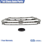 Glossy Black & Chrome Front Upper Grille for Ford Escape (2017-2019)