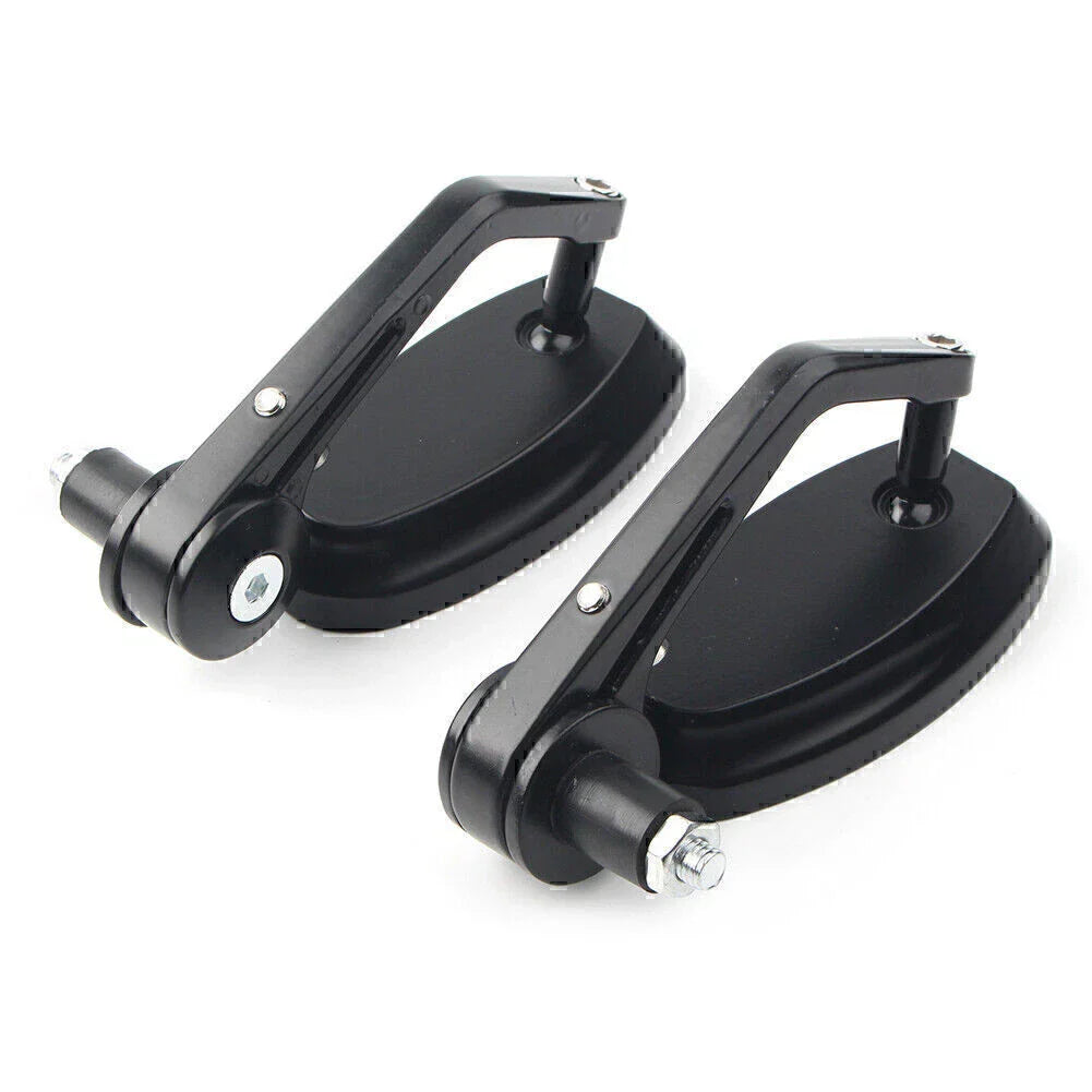 7/8" Aluminum Rear View Side Mirrors for Motorcycle - Black