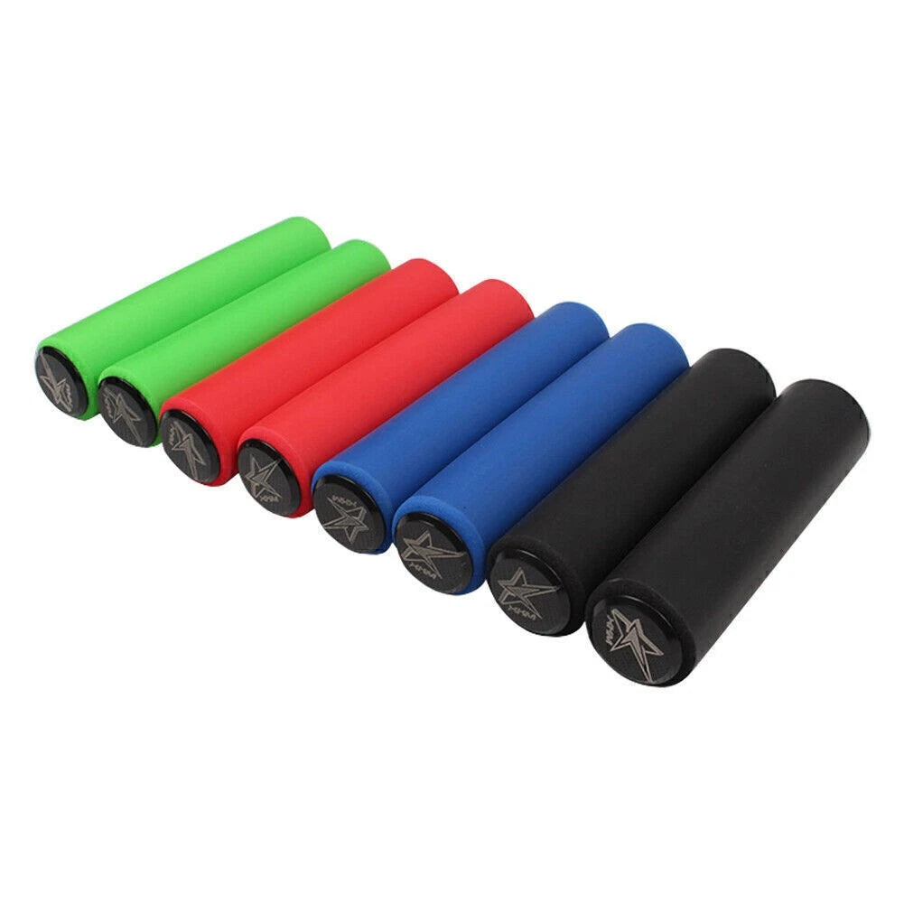 Handlebar Grips with End Plugs for MTB Bike (22.2mm Diameter)