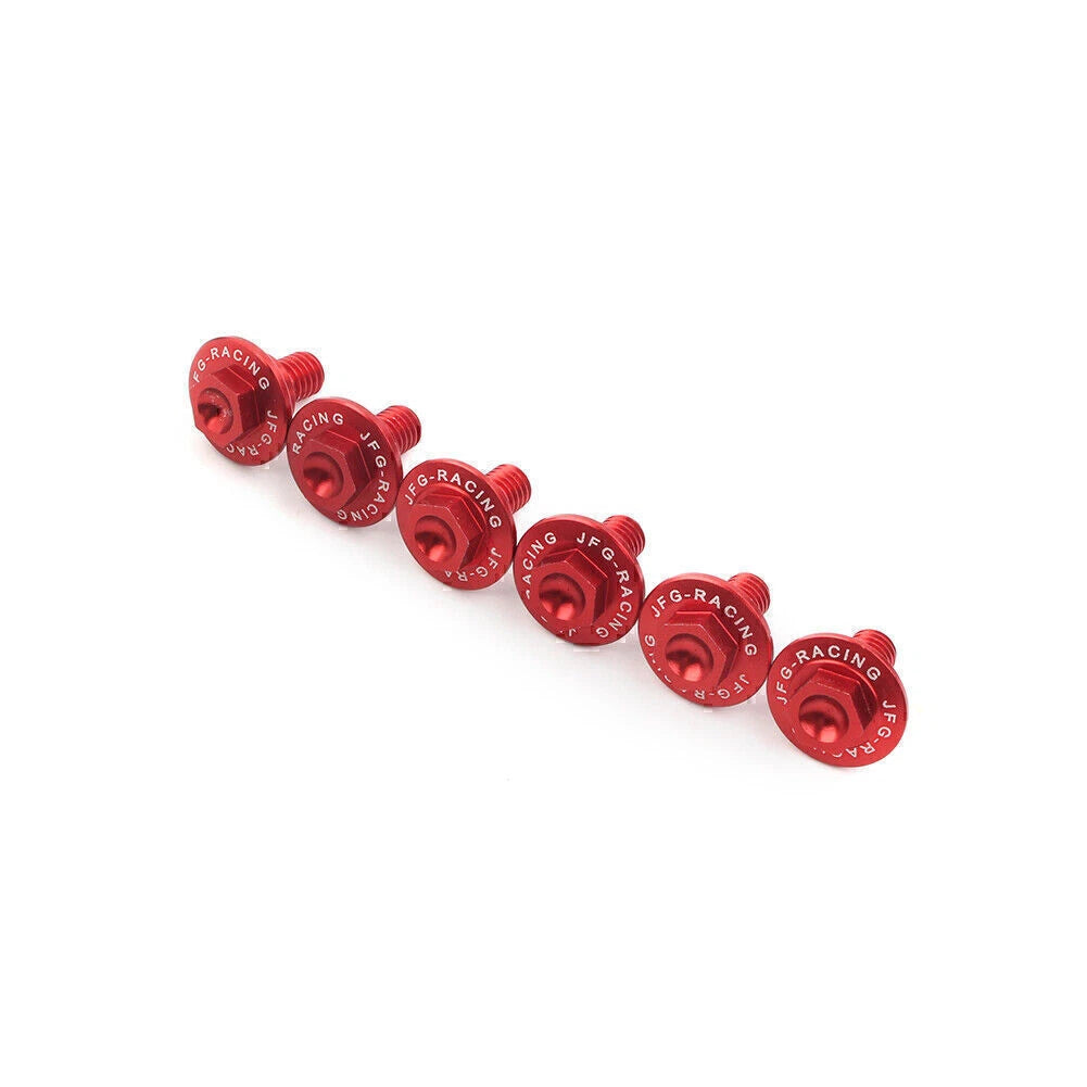 6X CNC Front Fork Guard Bolts for Honda CR125 CR250 CRF250R CRF250X CRF450R Red