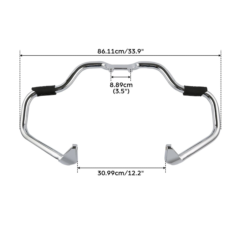 Chrome/Black Mustache Engine Guard Crash Bar for Indian Chieftain (2014–2023)