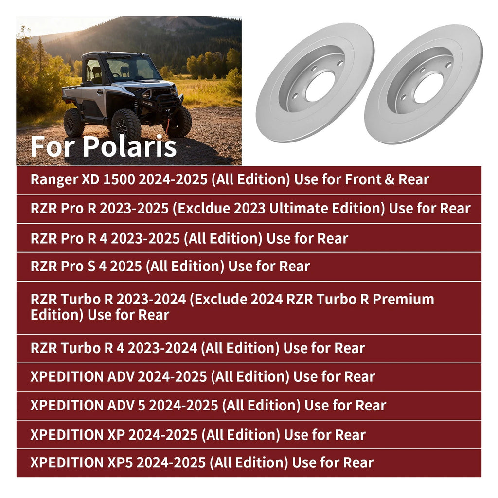 2X Rear Brake Rotor 1914169 for Polaris XPEDITION XP 5, ADV 5 (2024–2025)