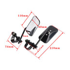 Retro Rectangular Clamp On Black Mirrors for Honda CB250 CB350 CB450 CB750 (1970–1980)