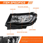 Headlights for Jeep Compass (2017–2021) - Black Housing Clear Corner