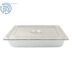 Set of 4 Stainless Steel Steam Hotel Pans with Lids Full Size 3.7" Deep
