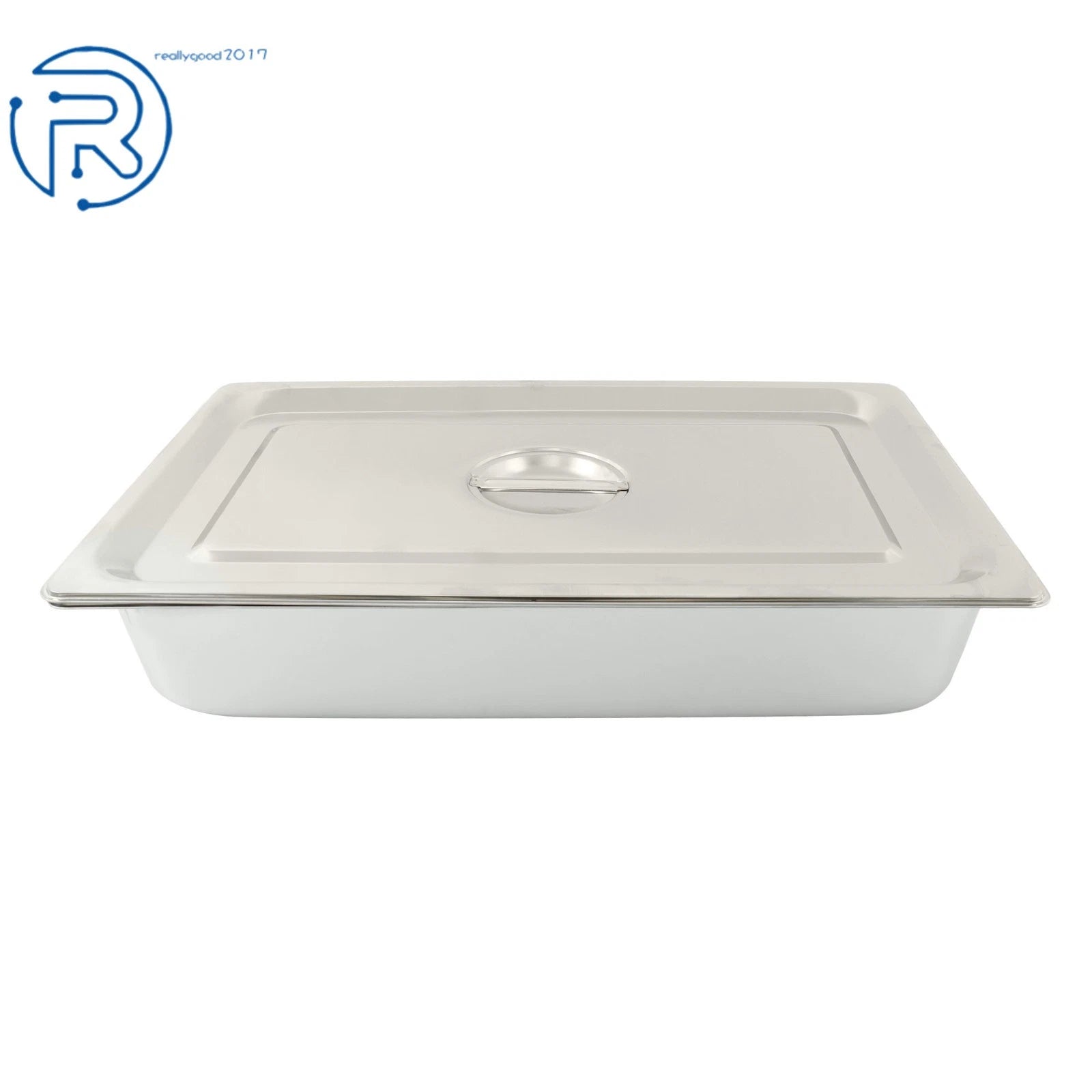 Set of 4 Stainless Steel Steam Hotel Pans with Lids Full Size 3.7" Deep