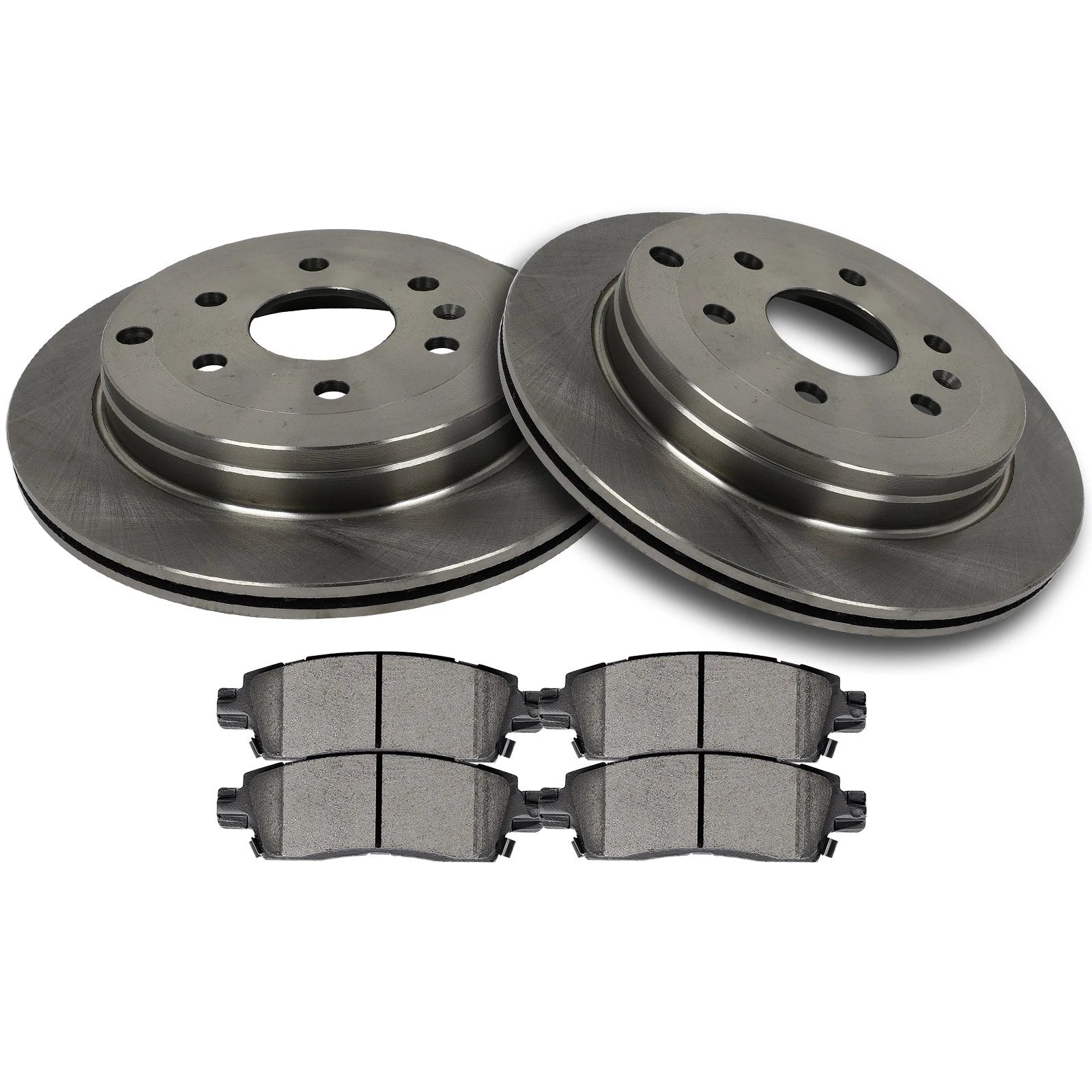 Set of 4 Rear Ceramic Brake Pads and Rotors for Buick Enclave (2008–2017)