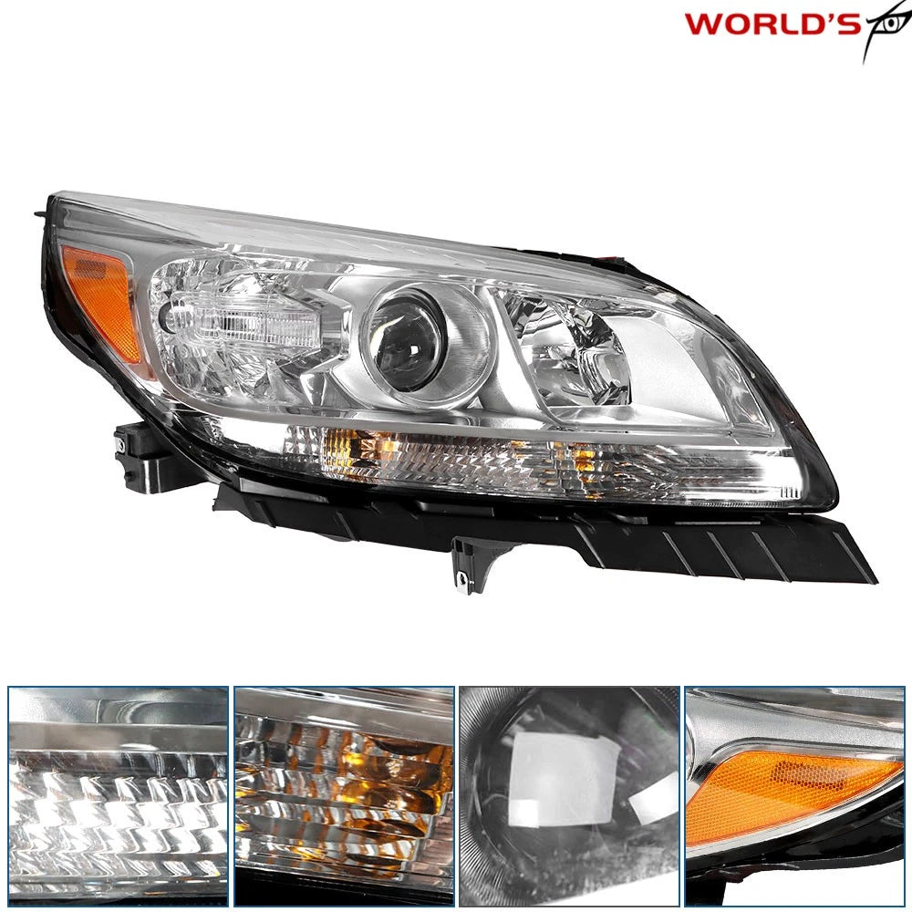 Halogen Headlights Pair for Chevy Malibu (2013–2015) Chrome