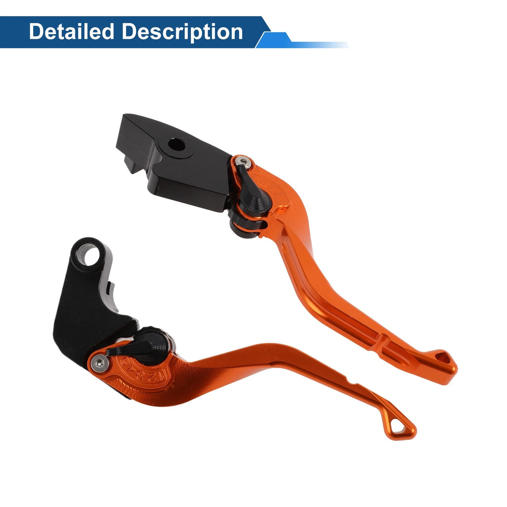 Adjustable Short Brake Clutch Levers for Honda CBR600RR (2003–2006) - Orange
