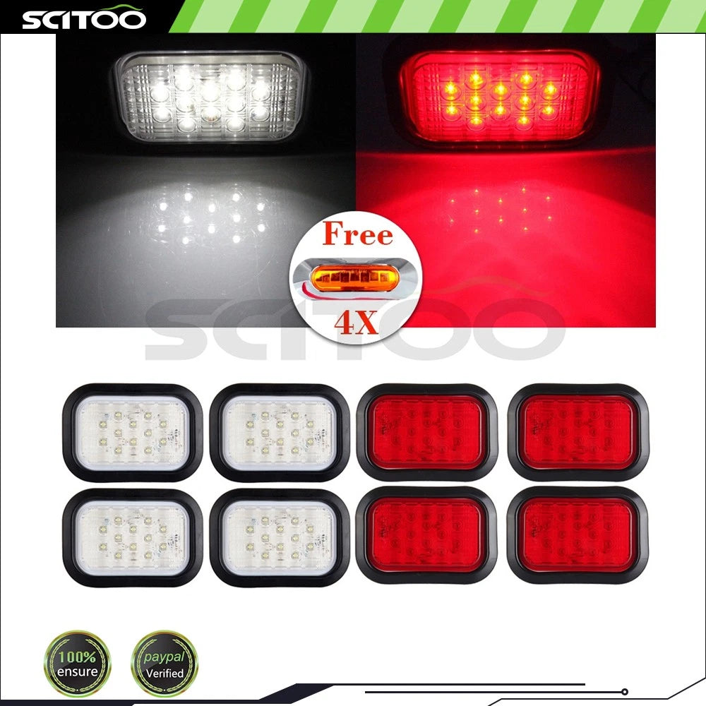 8PCS Stop Turn Signal Tail Light & Side Marker Light for