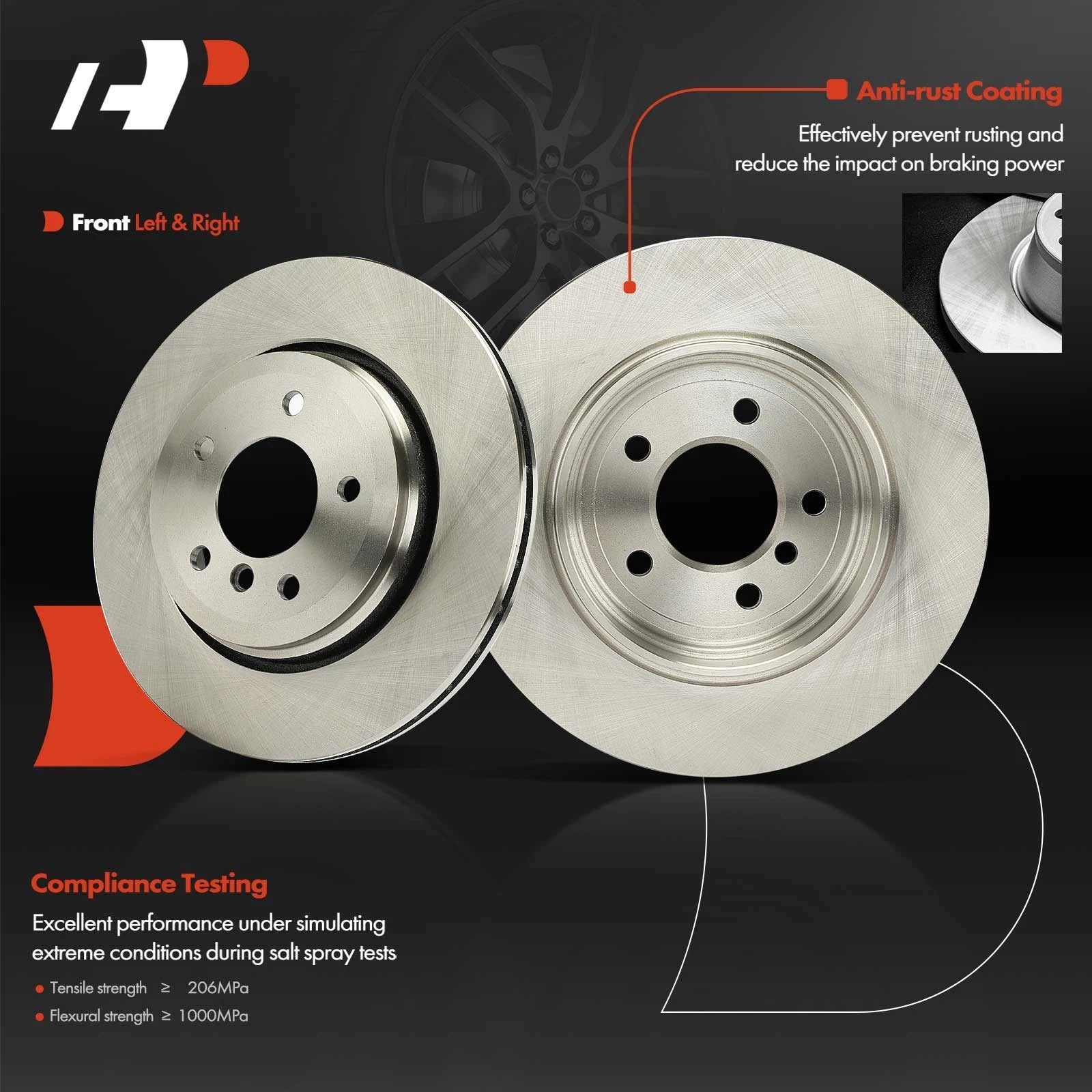 2x Rear Disc Brake Rotors for BMW 330Ci 2001–2006 330i 2001–2005 330xi