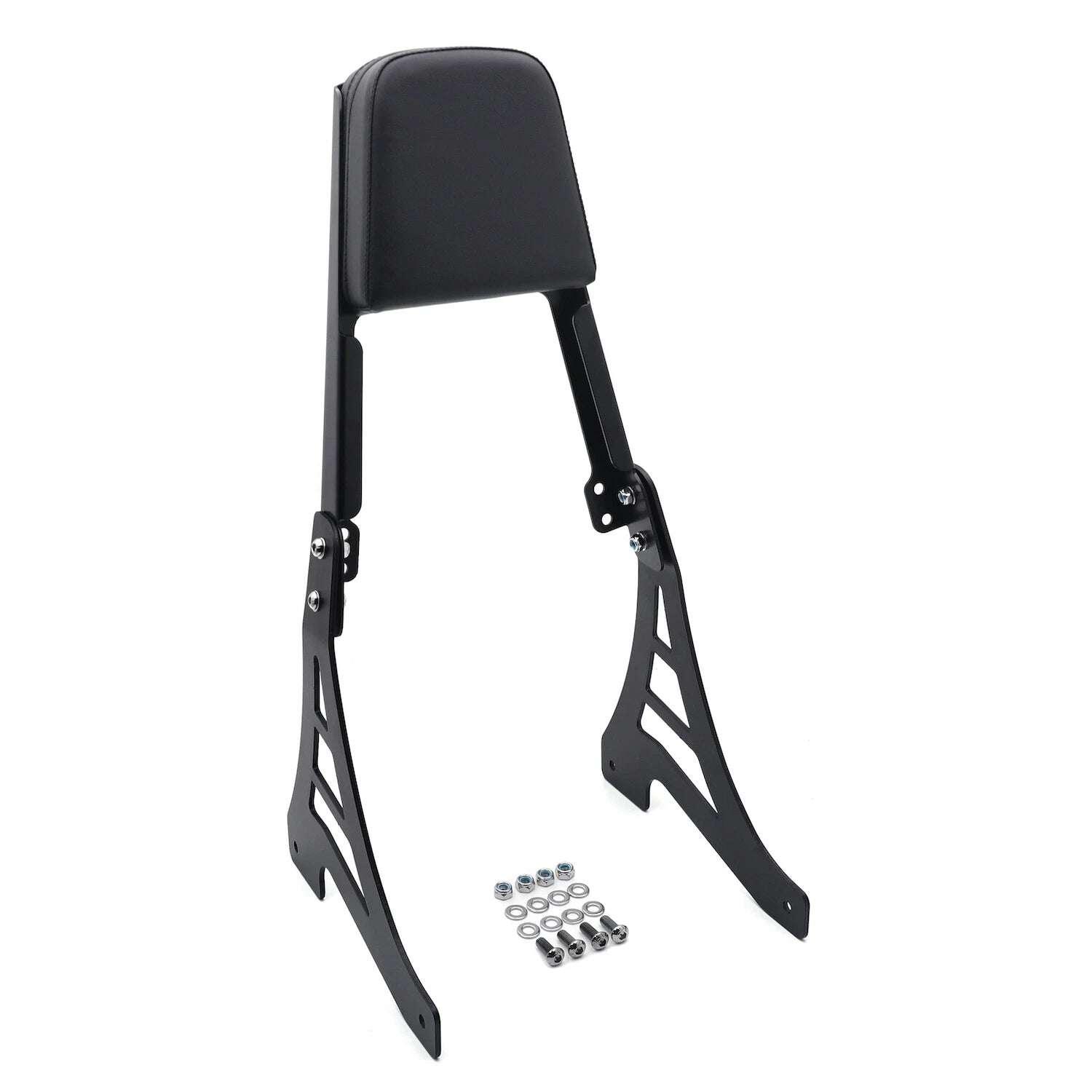 Black Backrest Sissy Bar with Leather Pad for Harley Davidson Sportster (883-1200)