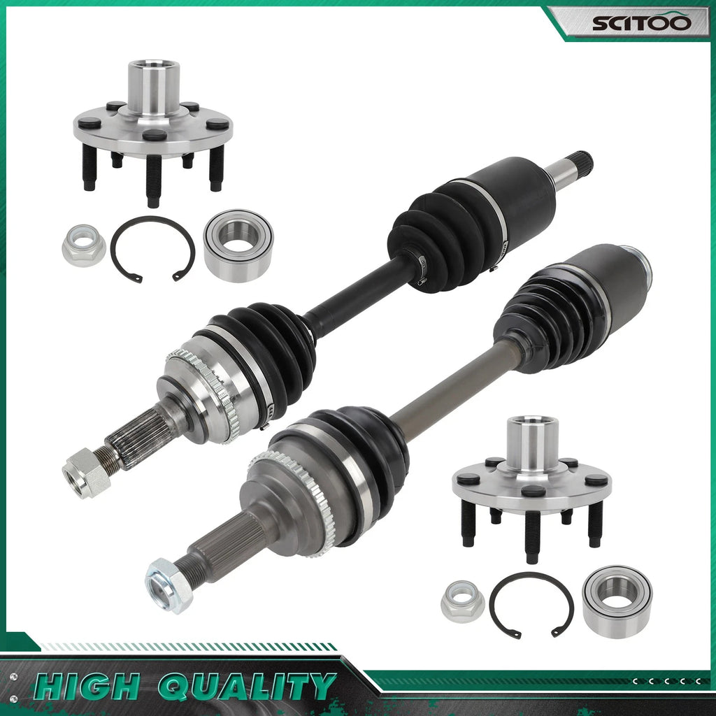 Front CV Axle Shaft + Wheel Hub Bearing for Ford Edge Lincoln MKX (2007–2010) AWD