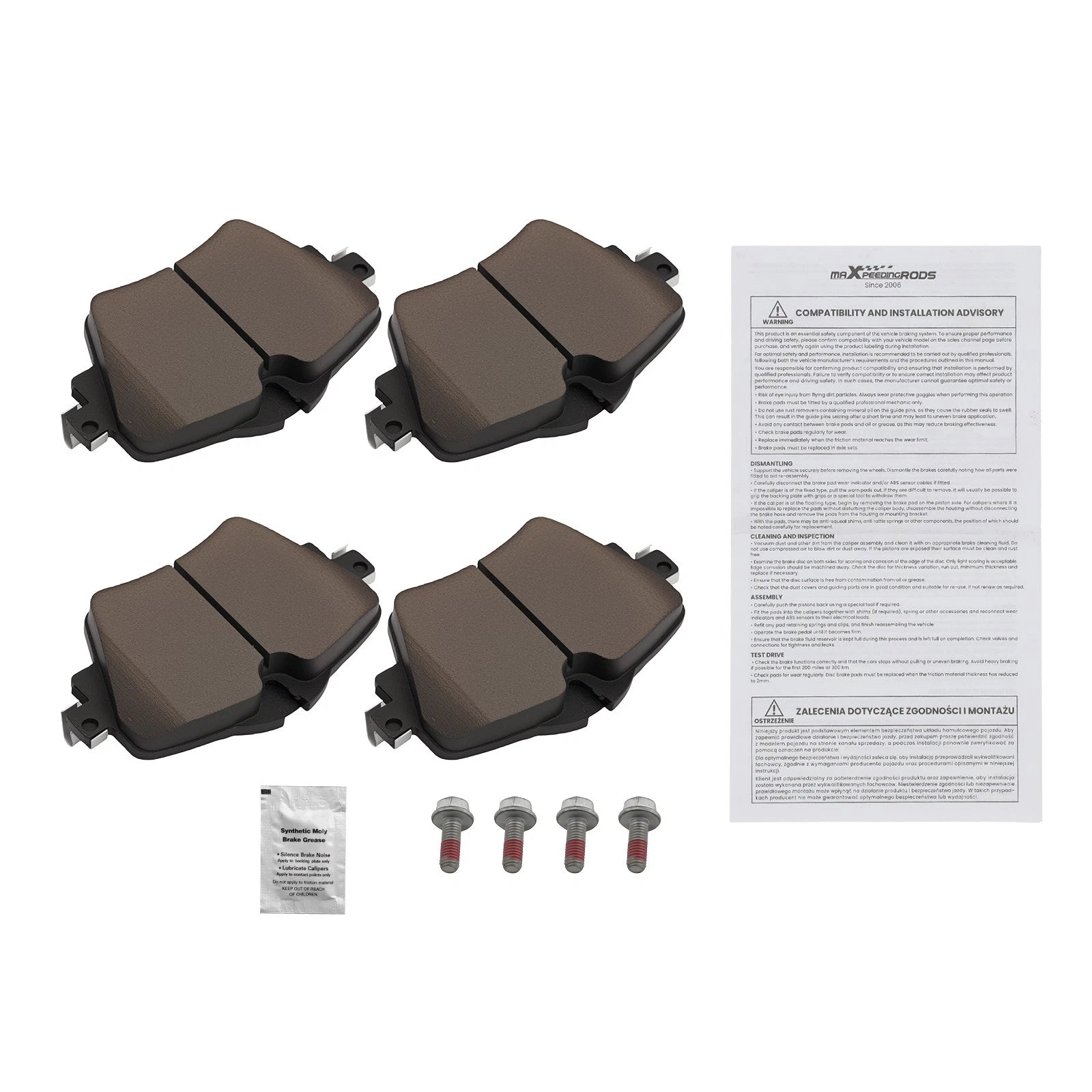 Front Ceramic Brake Pads Set of 4 for Mini Cooper Clubman (2016–2022)