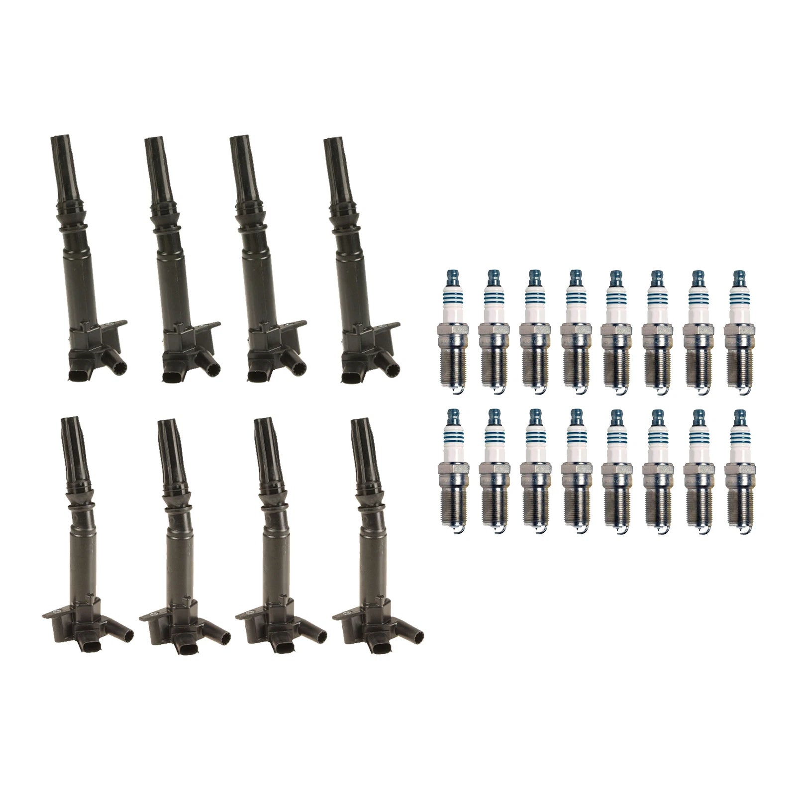 Set of 8 Ignition Coils & 16 Iridium Spark Plugs for Ford 6.2L V8 (2011–2014)