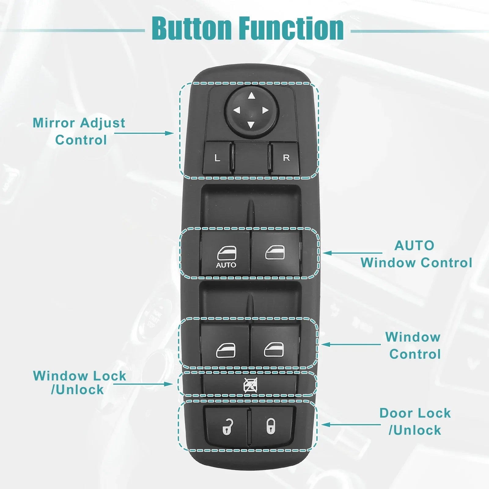 Front Driver Side Power Window Switch for Dodge Journey (2011-2020)