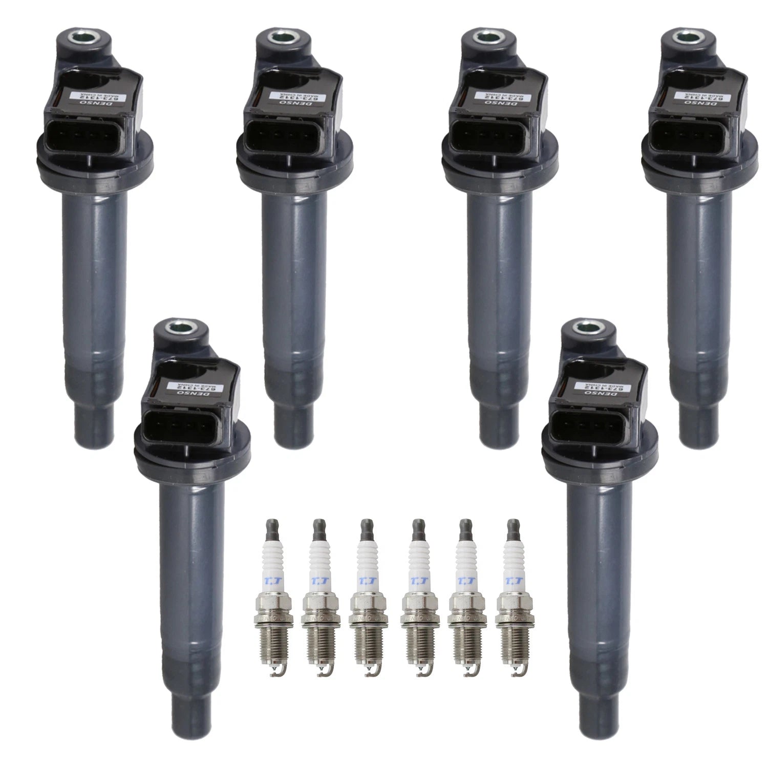 Set of 6 Denso Ignition Coils & Platinum Spark Plugs for Avalon Camry Sienna